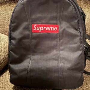 Supreme Red Logo Camera Black Backpack